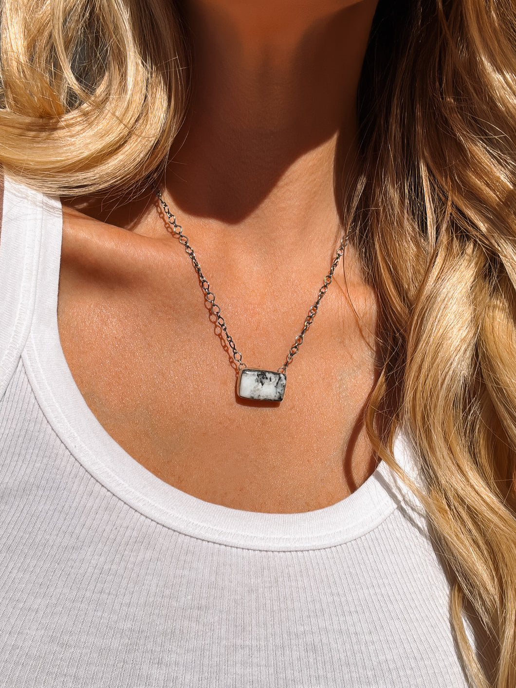 White Buffalo Bar Necklace