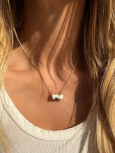 Load image into Gallery viewer, White Buffalo Gold Bar Necklace
