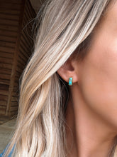 Load image into Gallery viewer, Turquoise Gold Studs
