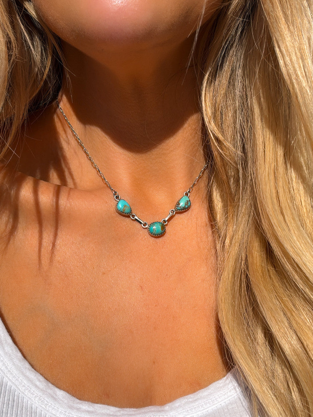 3 Stone Turquoise Necklace